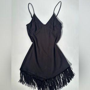 Dry Goods Black Fringe Mini Dress